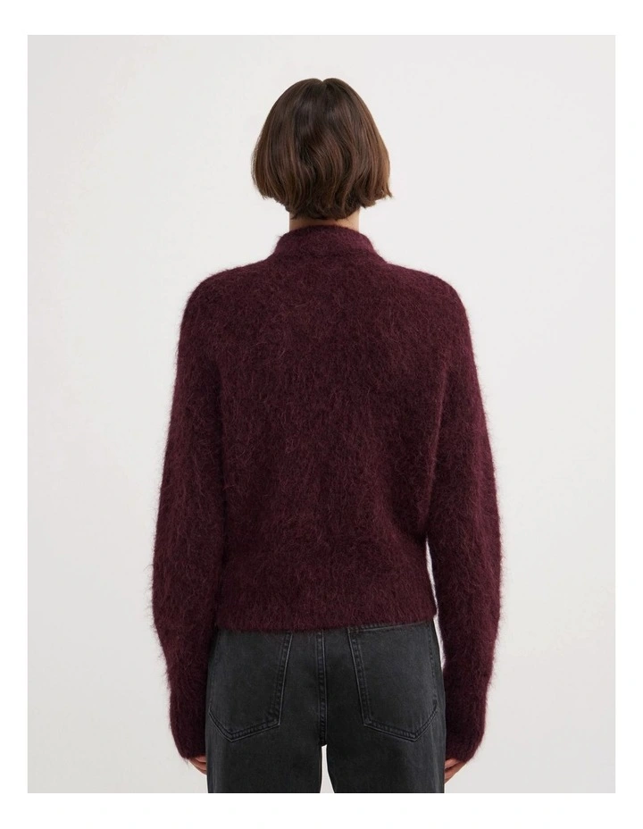 Fluffy Funnel Bomber in Aubergine image 5