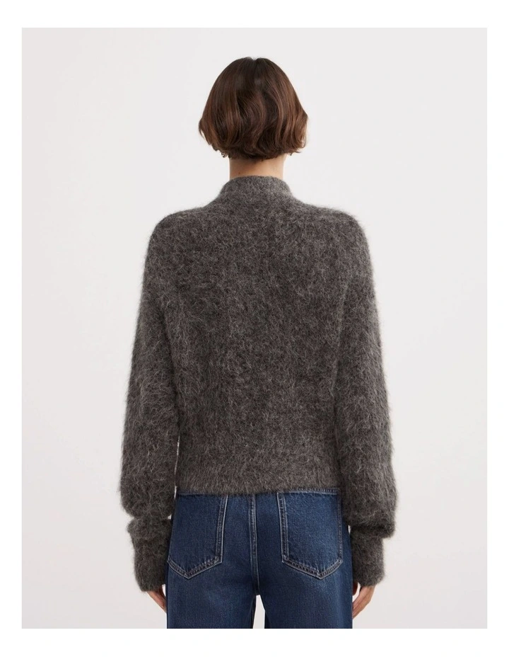 Fluffy Funnel Bomber in Charcoal Marle image 6