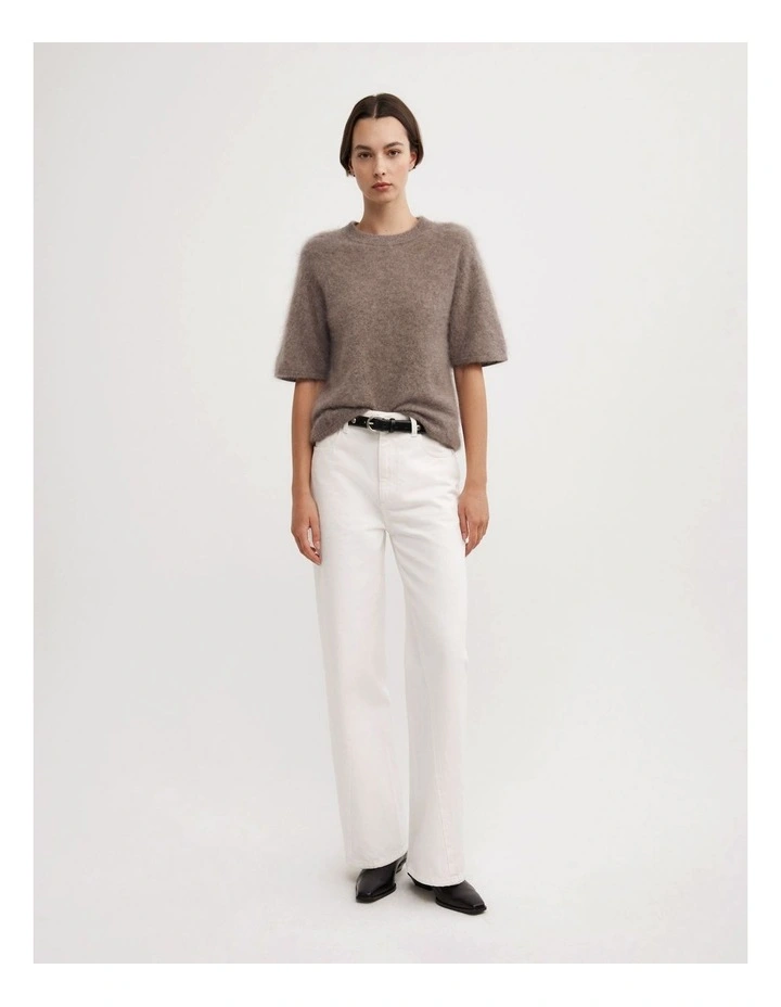 Cashmere Knit T-shirt in Dark Truffle Marle image 2