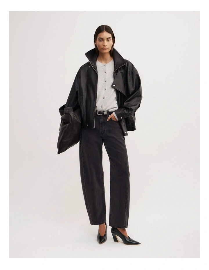 Cashmere Cardigan in Light Grey Marle image 5