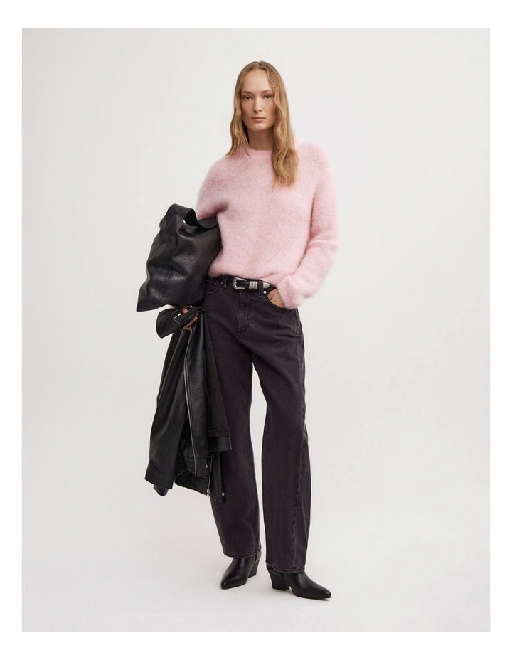 Fluffy Crew Neck Knit in Primrose Marle image 2