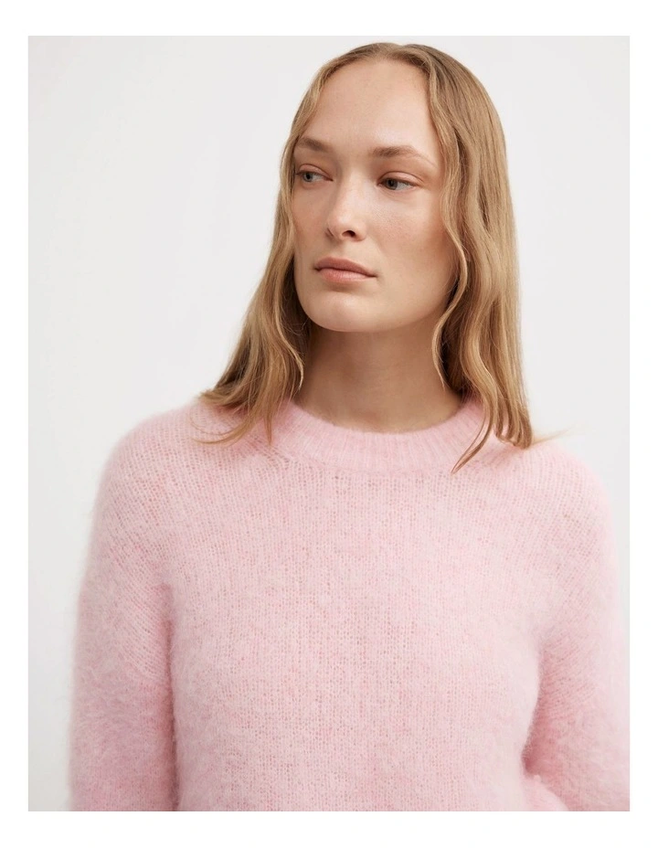 Fluffy Crew Neck Knit in Primrose Marle image 3