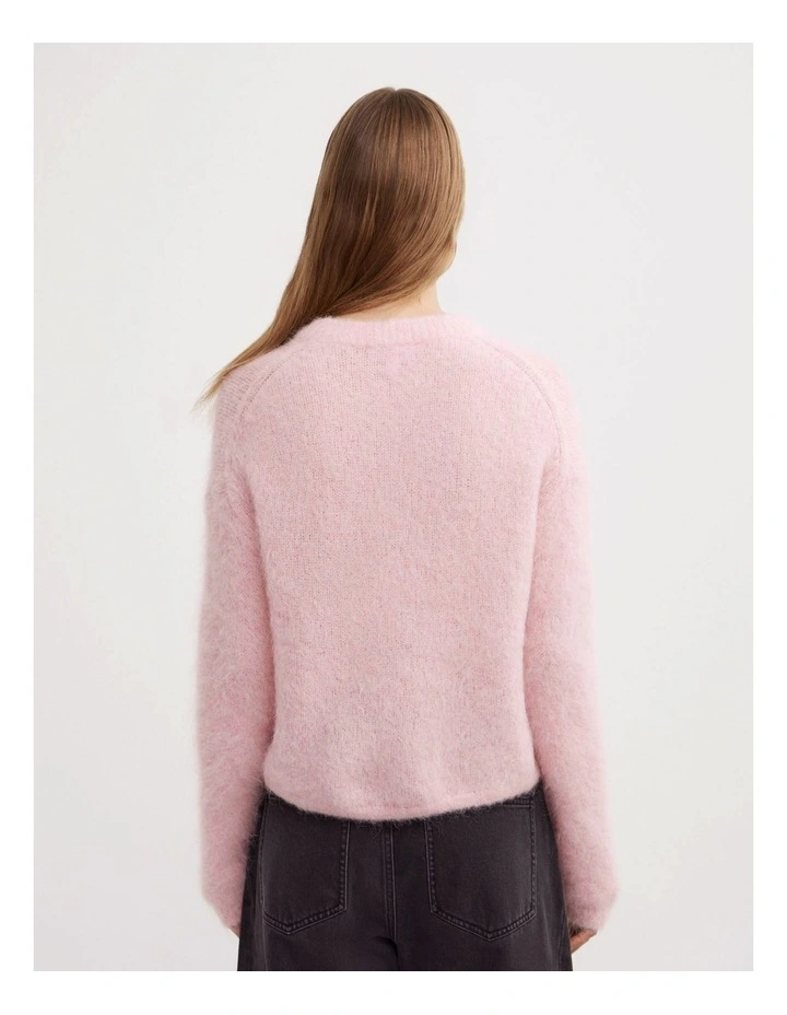 Fluffy Crew Neck Knit in Primrose Marle image 4