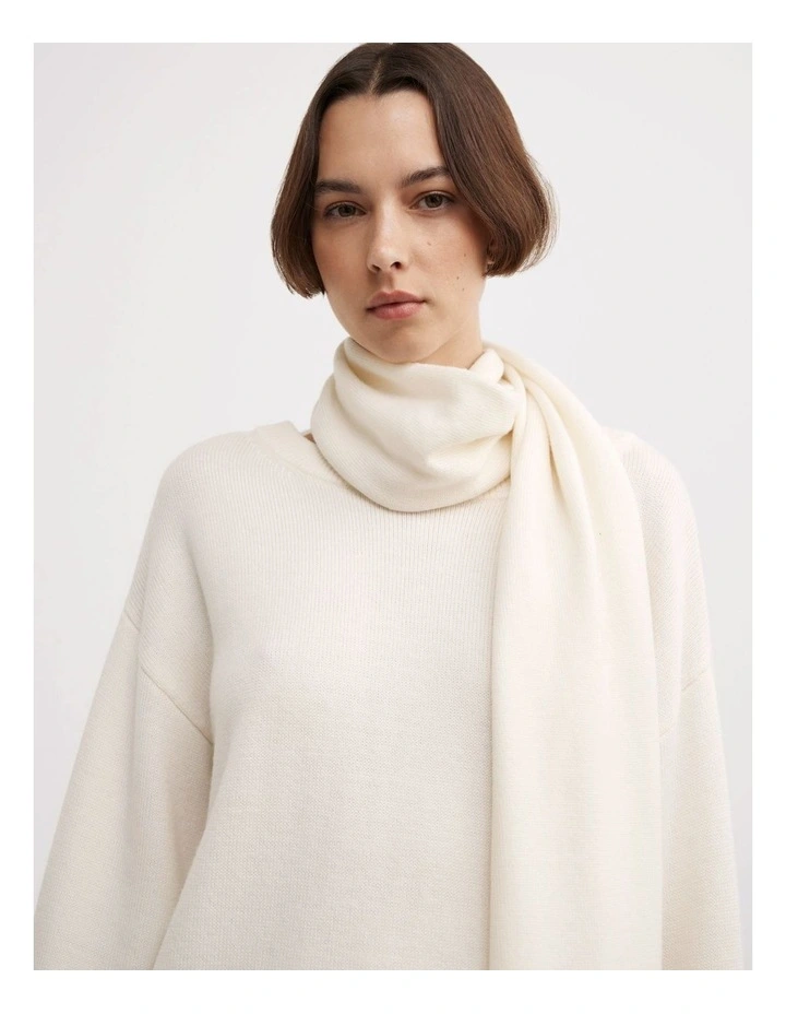 Scarf Detail Knit Jumper in Vanilla image 4