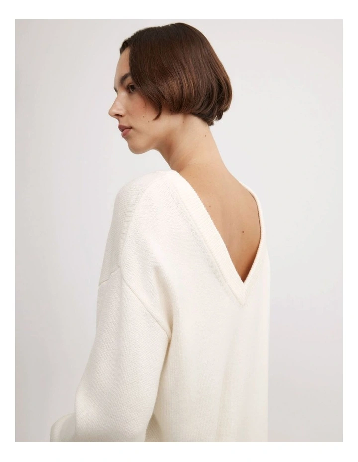 Scarf Detail Knit Jumper in Vanilla image 5