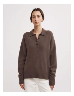 Polo Knit Jumpers in Dark Truffle Marle