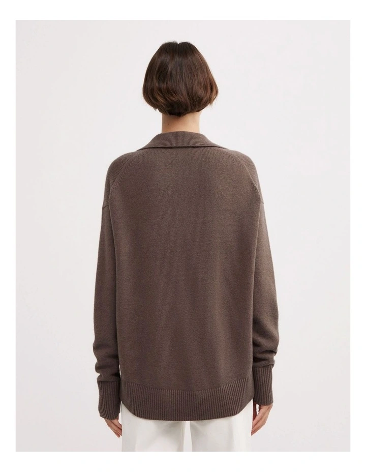 Polo Knit Jumpers in Dark Truffle Marle image 2