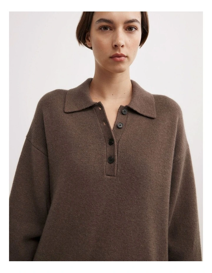 Polo Knit Jumpers in Dark Truffle Marle image 3
