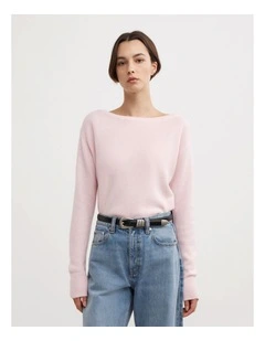 Cashmere Slouch Knit Jumper in Primrose