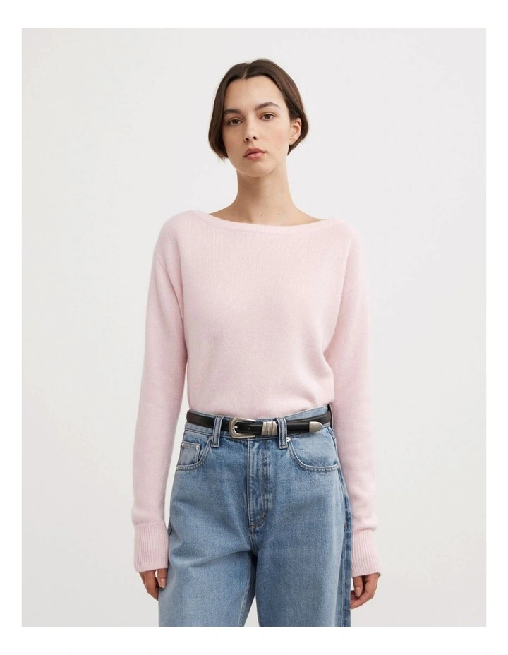Cashmere Slouch Knit Jumper in Primrose image 1