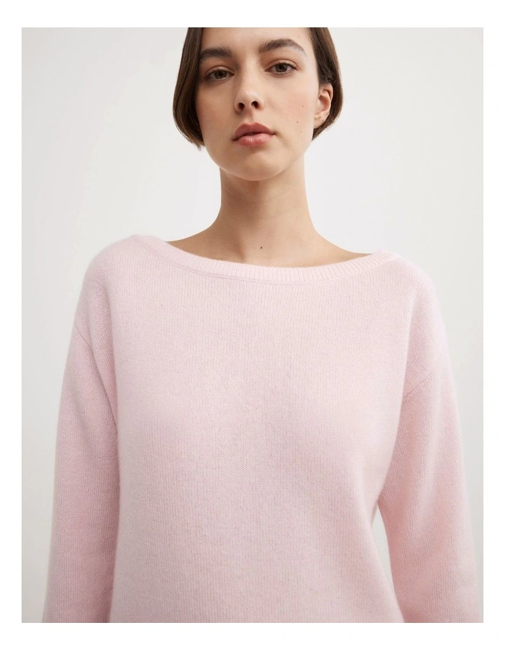 Cashmere Slouch Knit Jumper in Primrose image 3