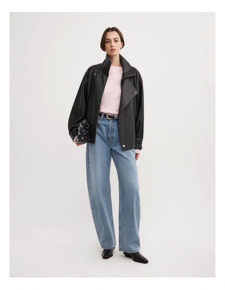 Cashmere Slouch Knit Jumper in Primrose image 4