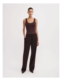 Pinstripe Pant in Aubergine