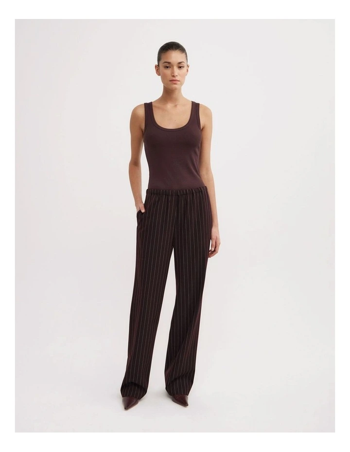 Pinstripe Pant in Aubergine image 1