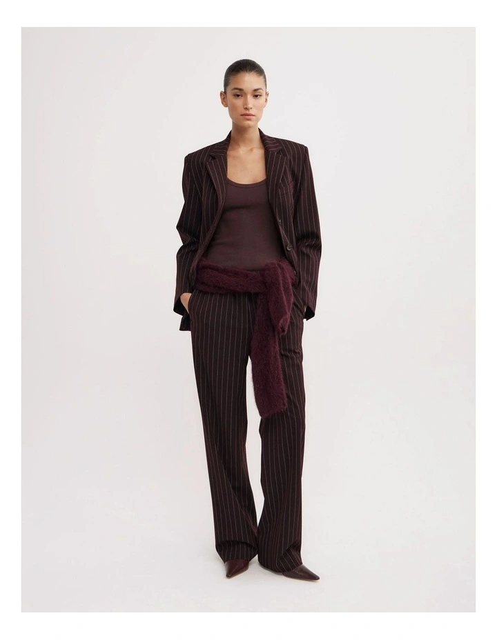 Pinstripe Pant in Aubergine image 3