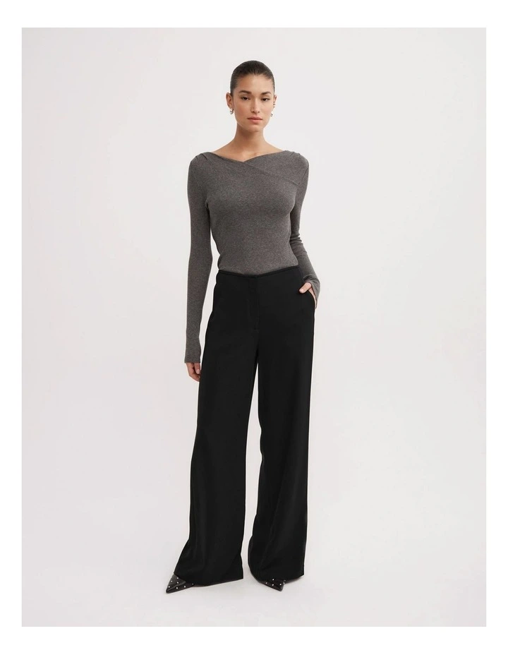 Fine Waistband Pant in Black image 3