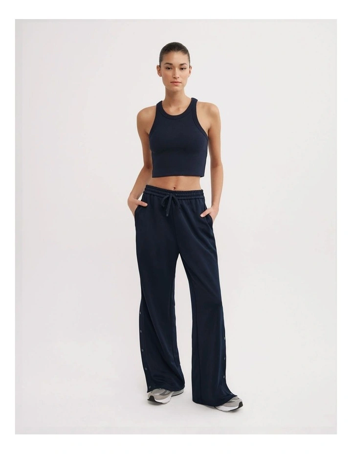 Side Snap Track Pants in Navy image 1
