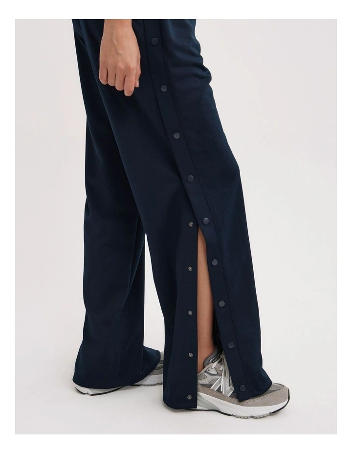 Side Snap Track Pants in Navy image 5