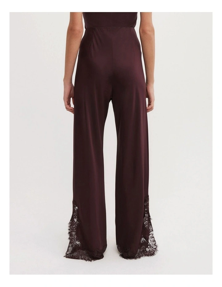 Lace Trim Bias Pant in Plum image 5