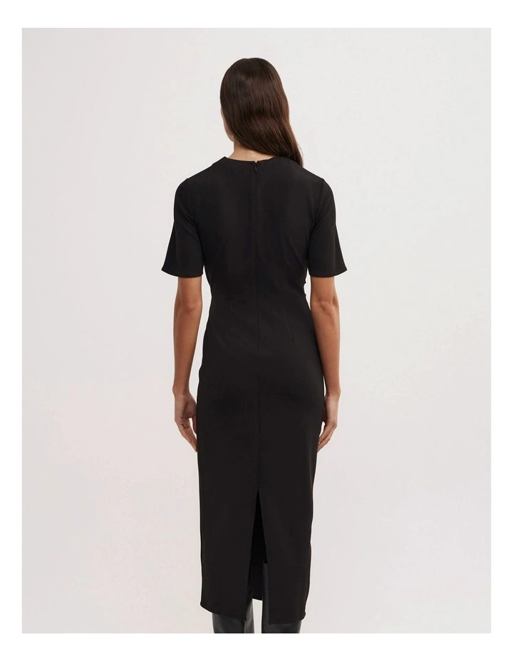 Wrap Detail Dress in Black image 5