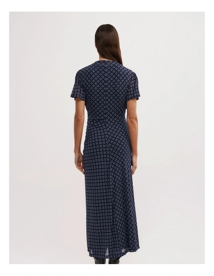 Mock Neck Mesh Dress in Halo Geo image 5