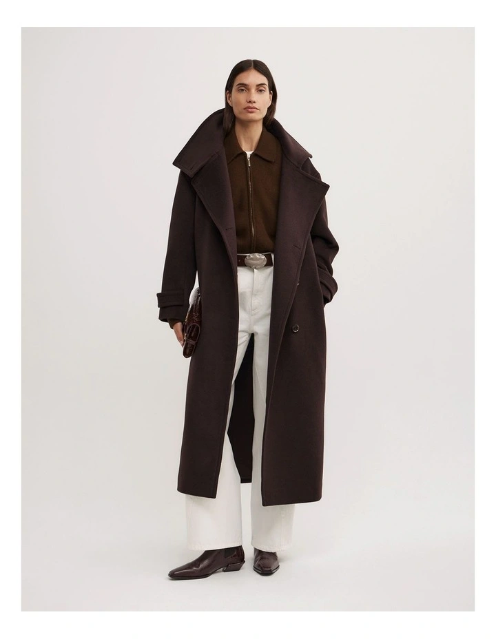 Wool Knit Bomber Jacket in Espresso image 4