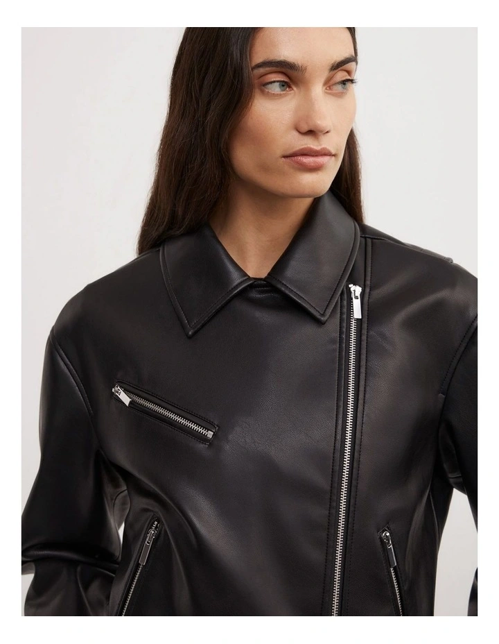 Biker Jacket in Black image 3