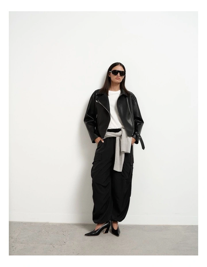Biker Jacket in Black image 6