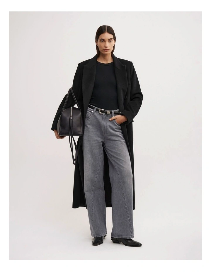 Angled Seam Denim Jeans in Fog Grey Wash image 3