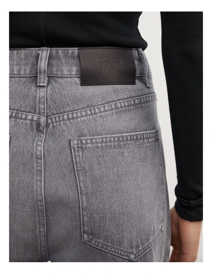 Angled Seam Denim Jeans in Fog Grey Wash image 5