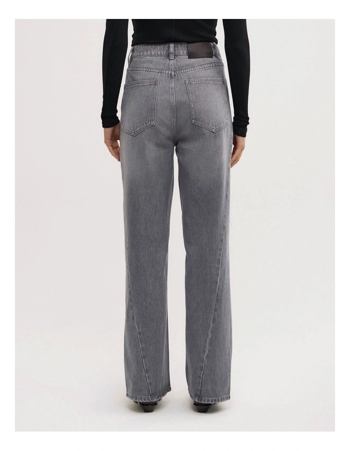 Angled Seam Denim Jeans in Fog Grey Wash image 6