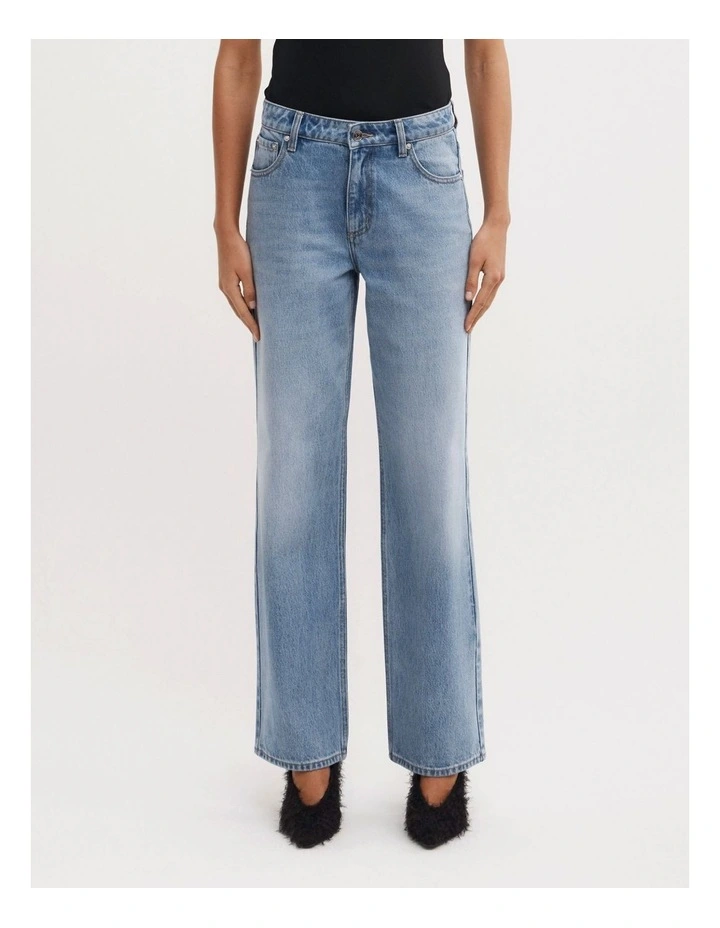 Mid Rise Straight Jeans in Vibrant Indigo Wash image 2