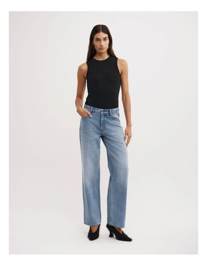 Mid Rise Straight Jeans in Vibrant Indigo Wash image 3
