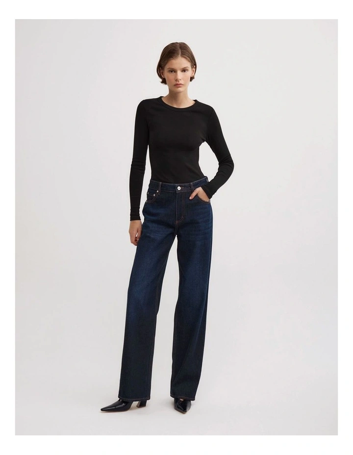 Mid Rise Straight Jeans in Ink Wash image 1