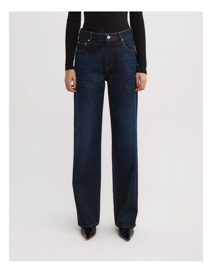 Mid Rise Straight Jeans in Ink Wash image 2