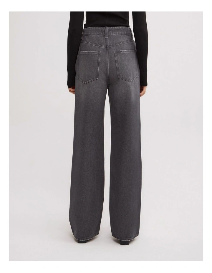 Wide Leg Jeans in Faded Grey image 6