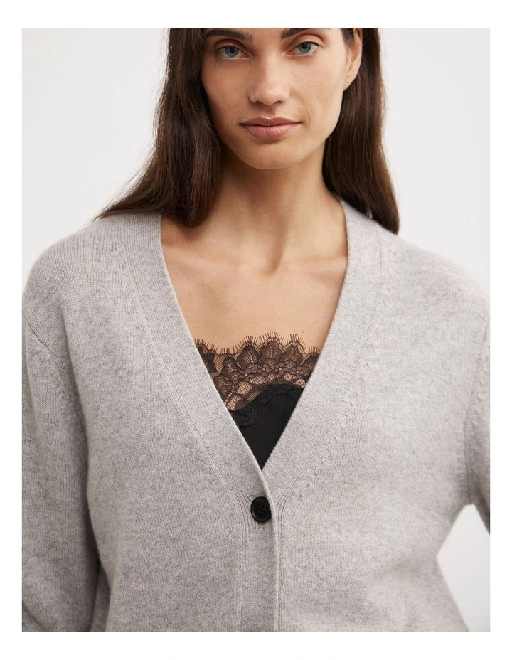 Oversized Cardigan in Light Grey Marle image 4