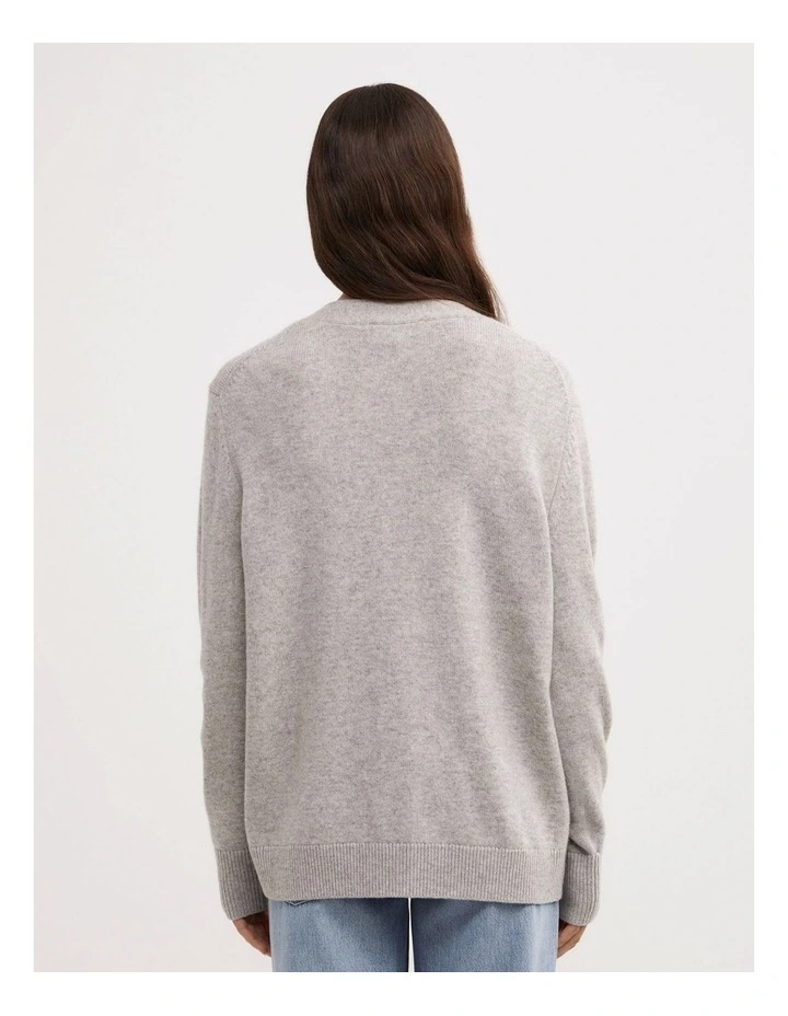 Oversized Cardigan in Light Grey Marle image 6