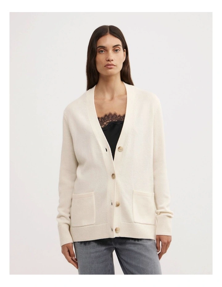 Oversized Cardigan in Vanilla image 1