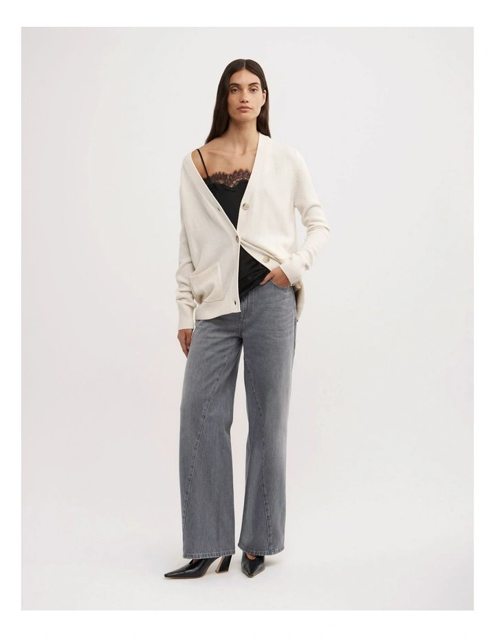 Oversized Cardigan in Vanilla image 2