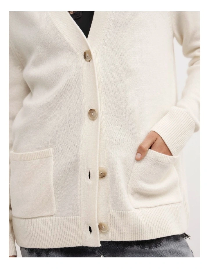 Oversized Cardigan in Vanilla image 5