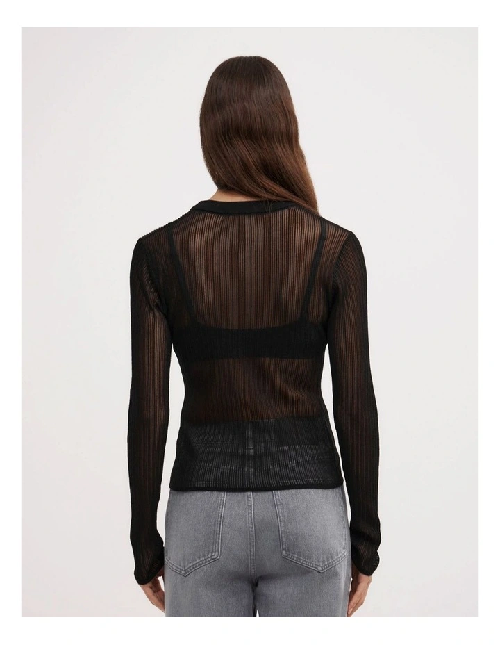 Variegated Rib Knit in Black image 5