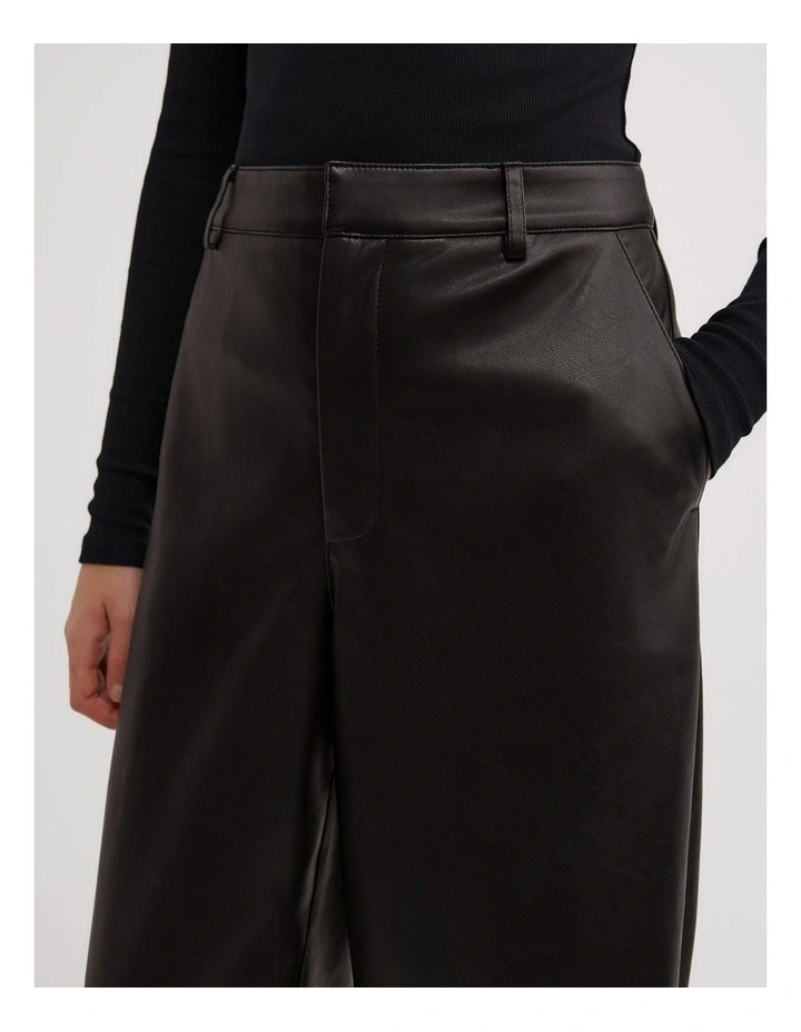 Pu Barrel Trousers in Black image 3
