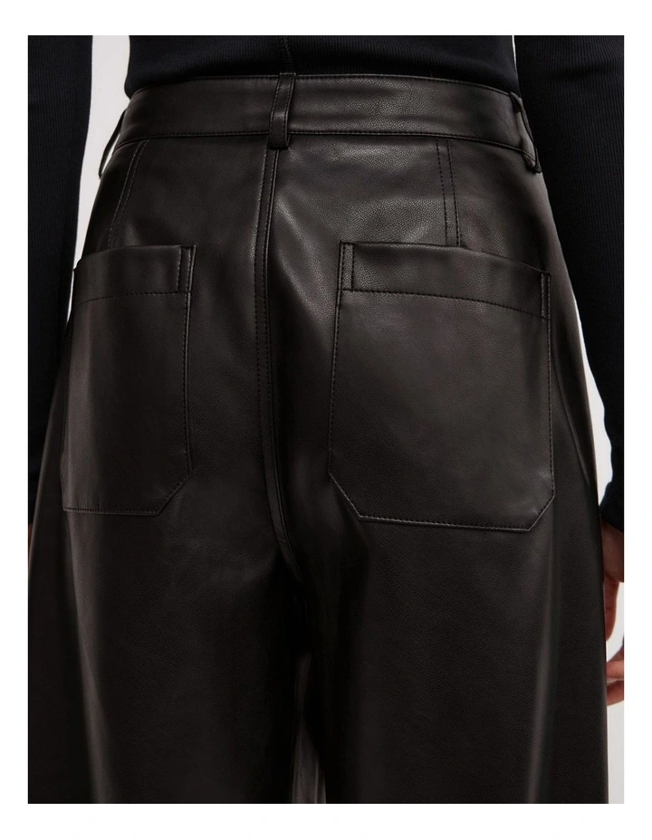 Pu Barrel Trousers in Black image 5