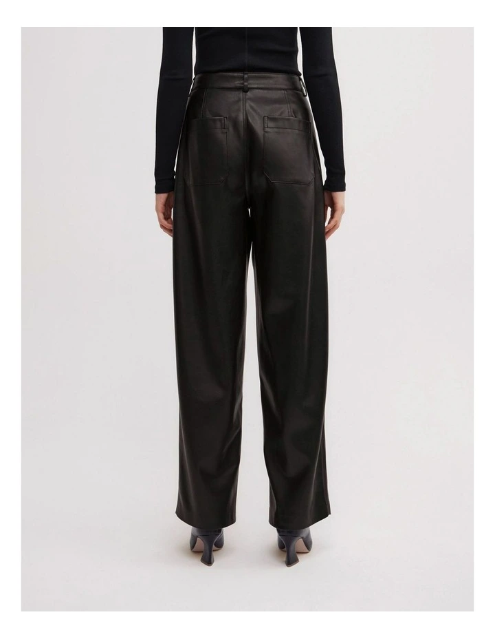 Pu Barrel Trousers in Black image 6