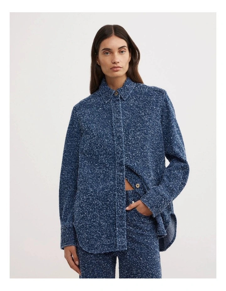 Boucle Denim Shirt in Indigo image 1