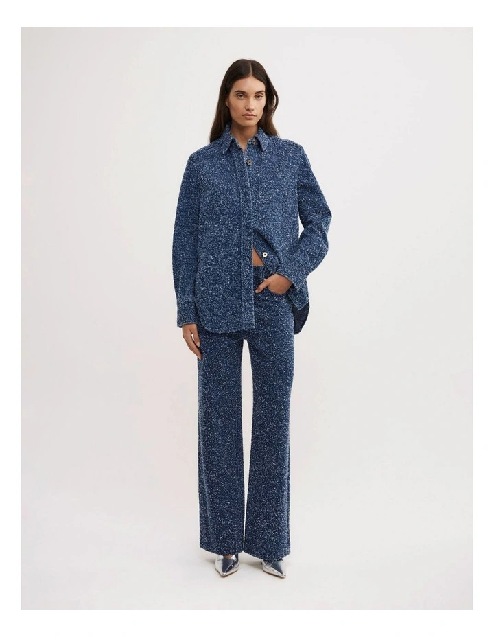 Boucle Denim Shirt in Indigo image 2
