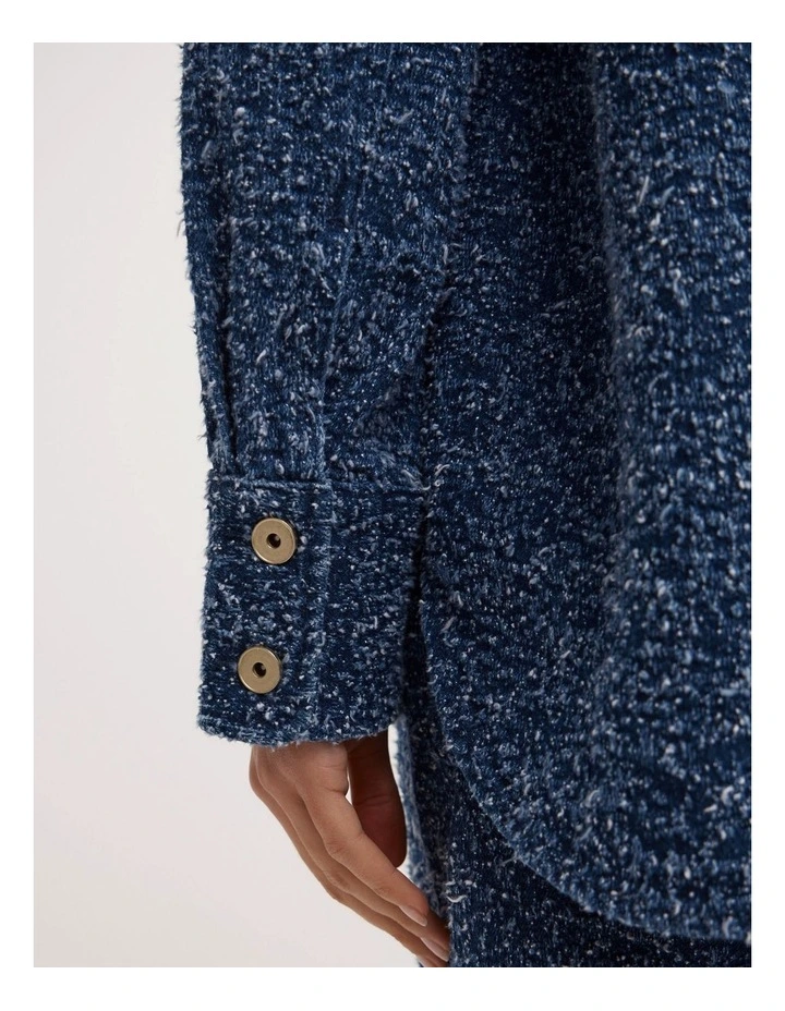 Boucle Denim Shirt in Indigo image 4