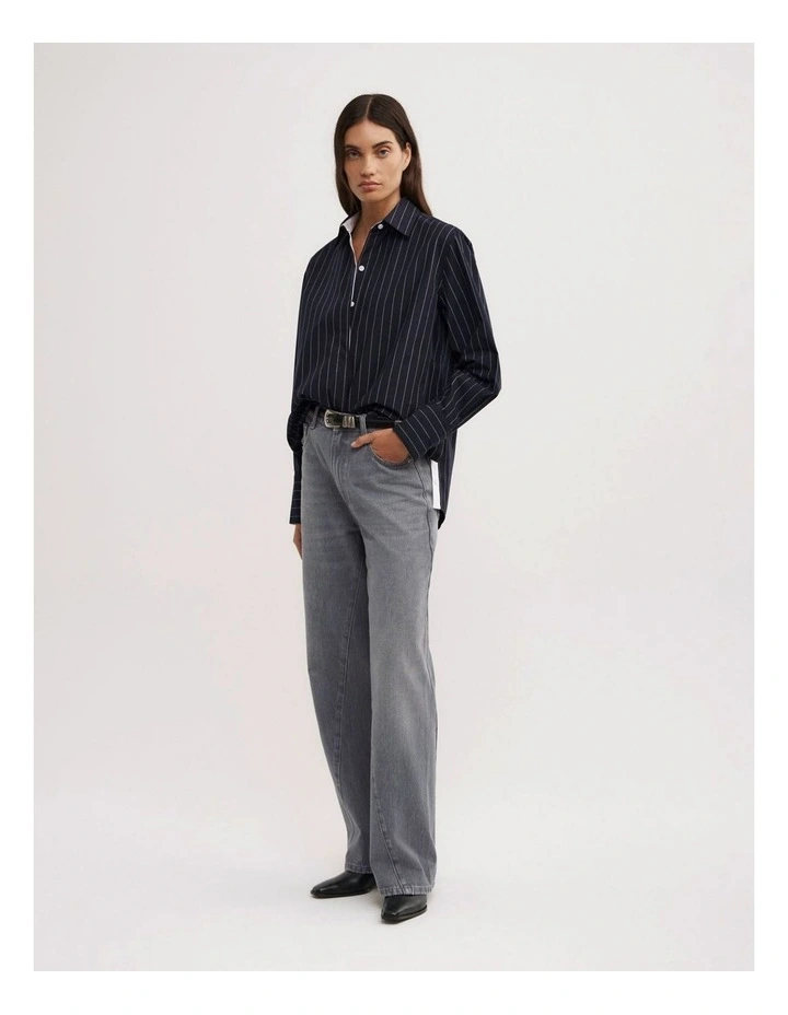 Pinstripe Shirt in Navy Pinstripe image 2