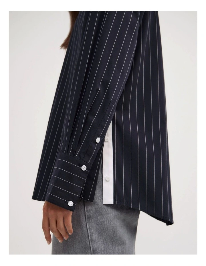 Pinstripe Shirt in Navy Pinstripe image 5